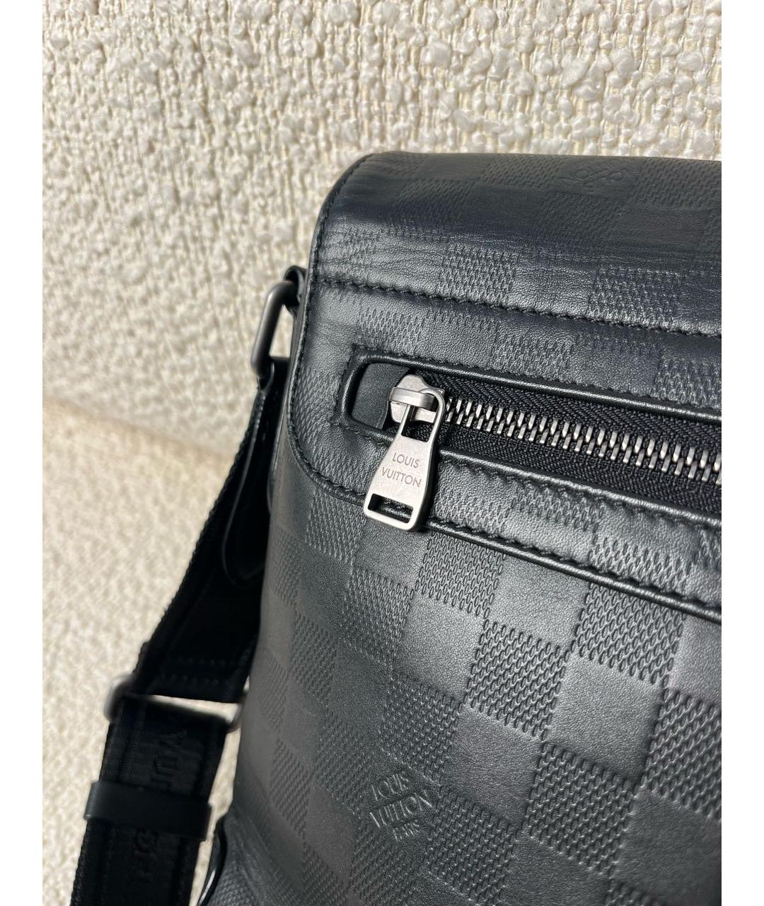 LOUIS VUITTON Черная кожаная сумка на плечо, фото 6