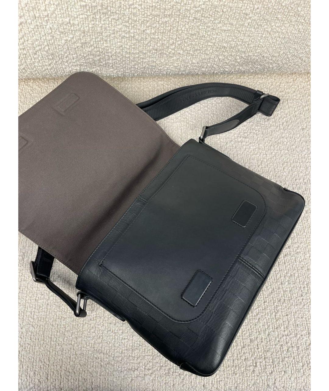 LOUIS VUITTON Черная кожаная сумка на плечо, фото 7