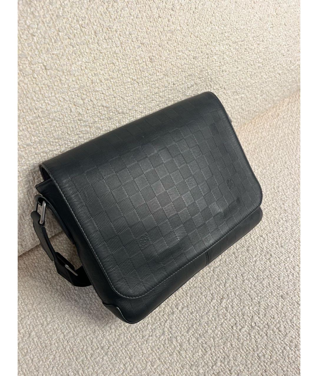 LOUIS VUITTON Черная кожаная сумка на плечо, фото 2