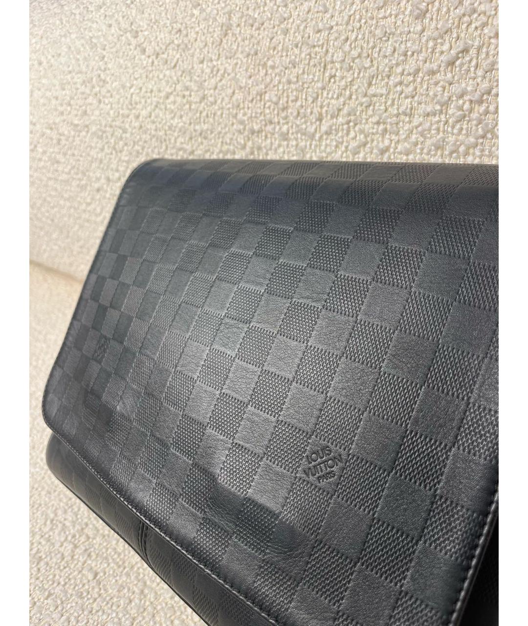 LOUIS VUITTON Черная кожаная сумка на плечо, фото 8