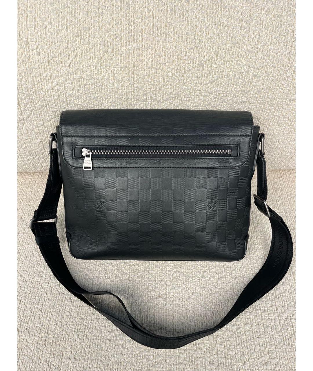 LOUIS VUITTON Черная кожаная сумка на плечо, фото 3