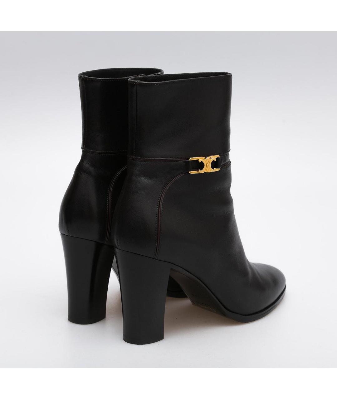 CELINE Черные кожаные ботильоны, фото 3