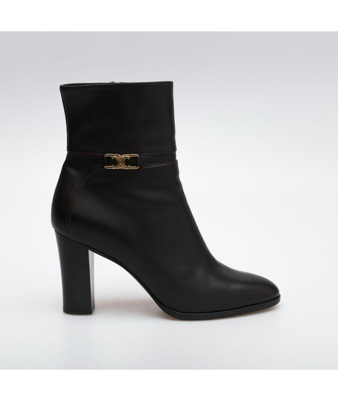 CELINE Черные кожаные ботильоны, фото 5