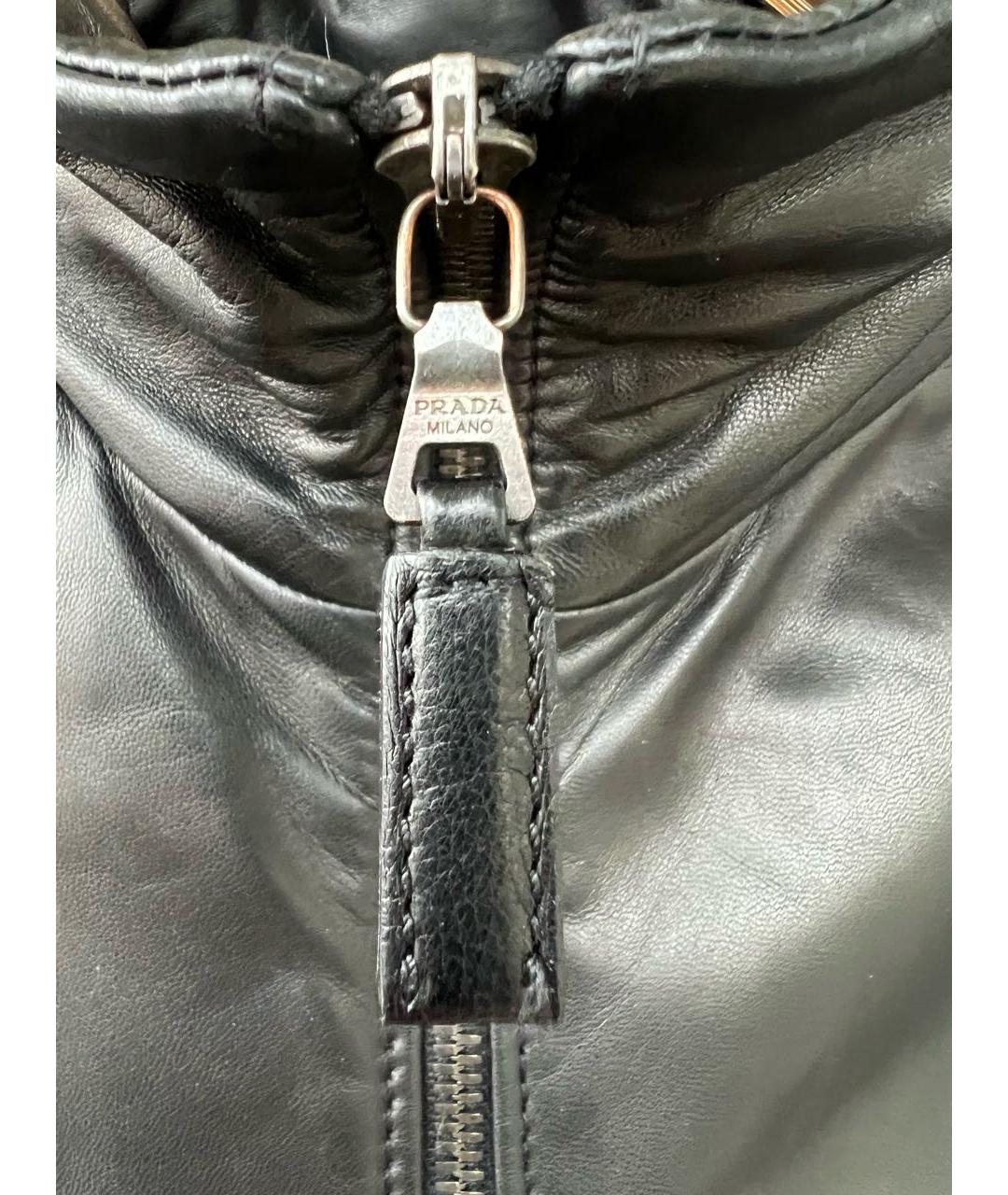 PRADA Черная кожаная куртка, фото 4
