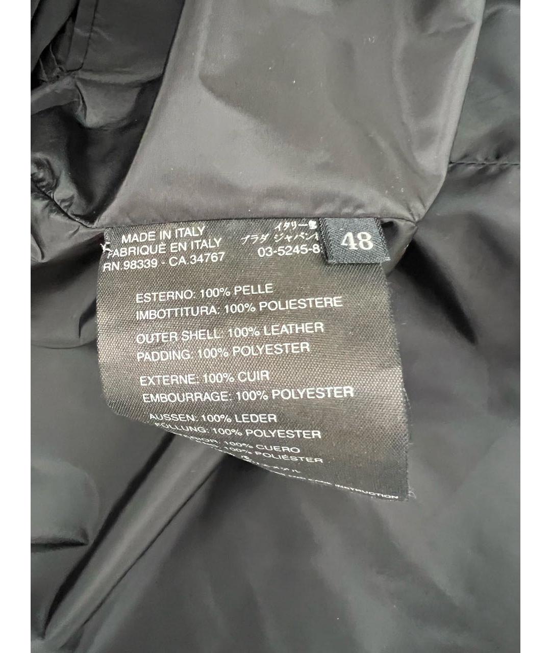 PRADA Черная кожаная куртка, фото 5