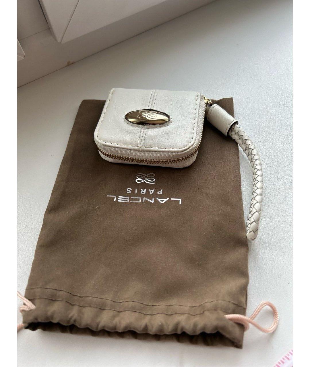 LANCEL Белый кожаный кошелек, фото 8