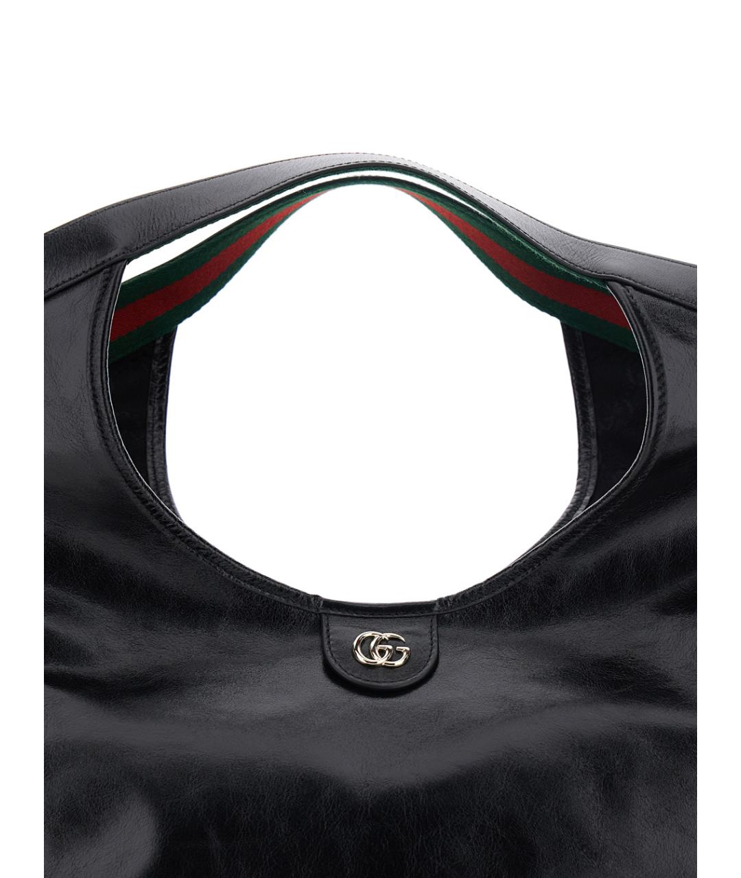 GUCCI Черная кожаная сумка через плечо, фото 4