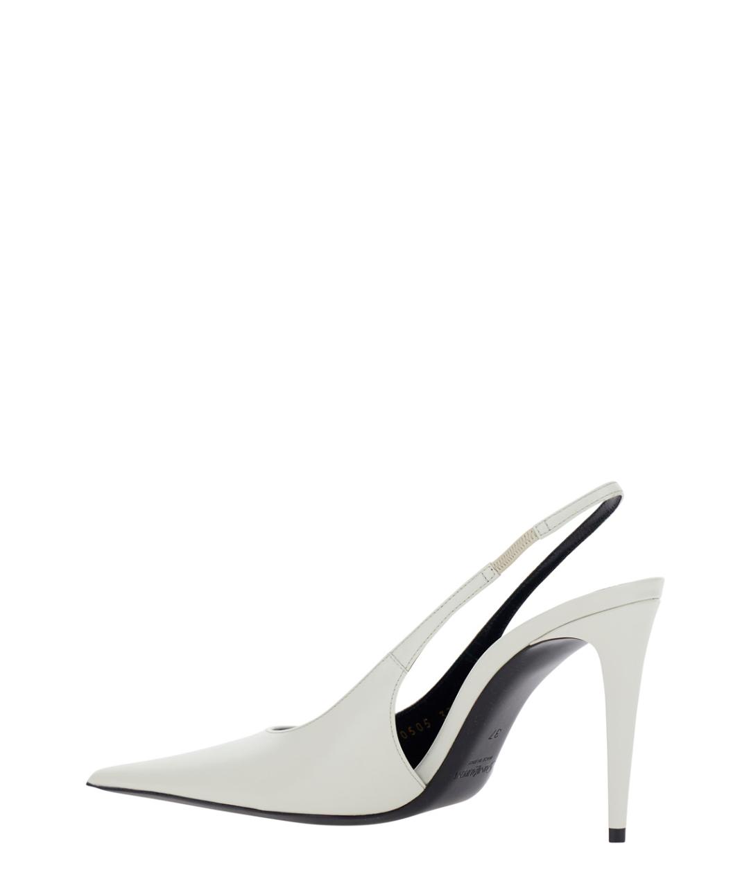 SAINT LAURENT Белые кожаные туфли, фото 3