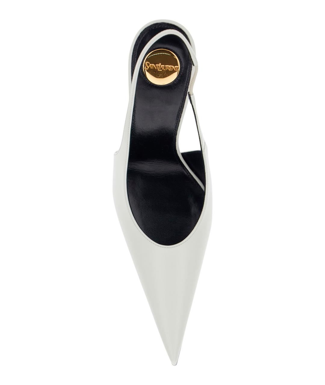 SAINT LAURENT Белые кожаные туфли, фото 4