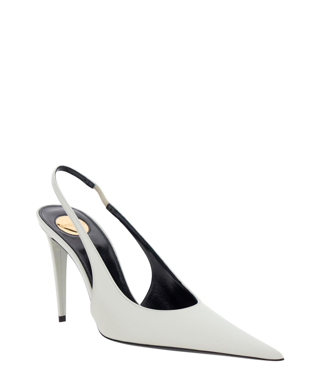 SAINT LAURENT Белые кожаные туфли, фото 2