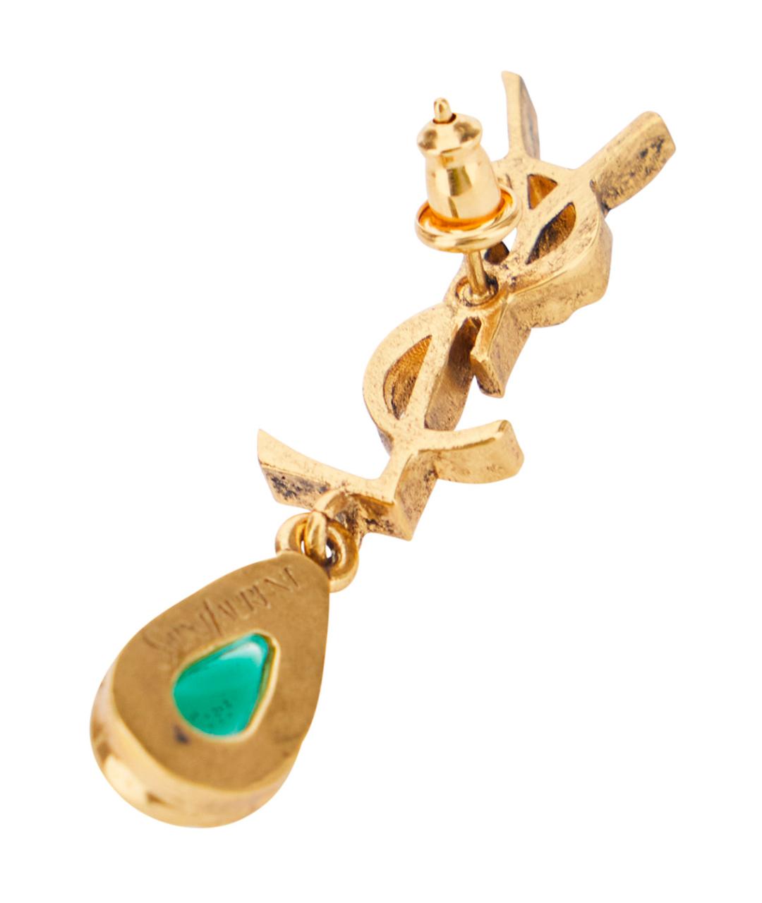 SAINT LAURENT Золотые металлические серьги, фото 2