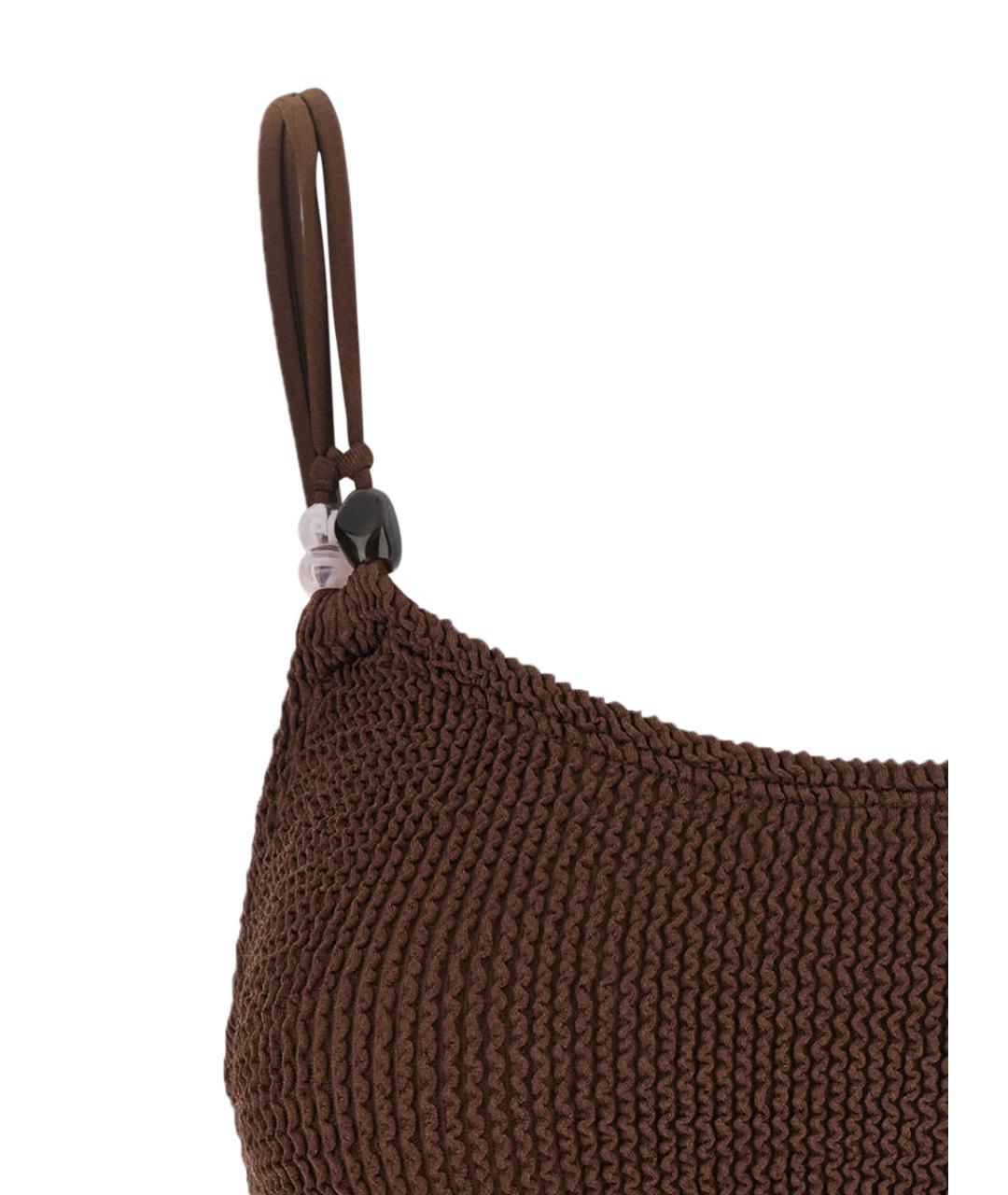 HUNZA G Коричневый полиамидовый купальник, фото 3