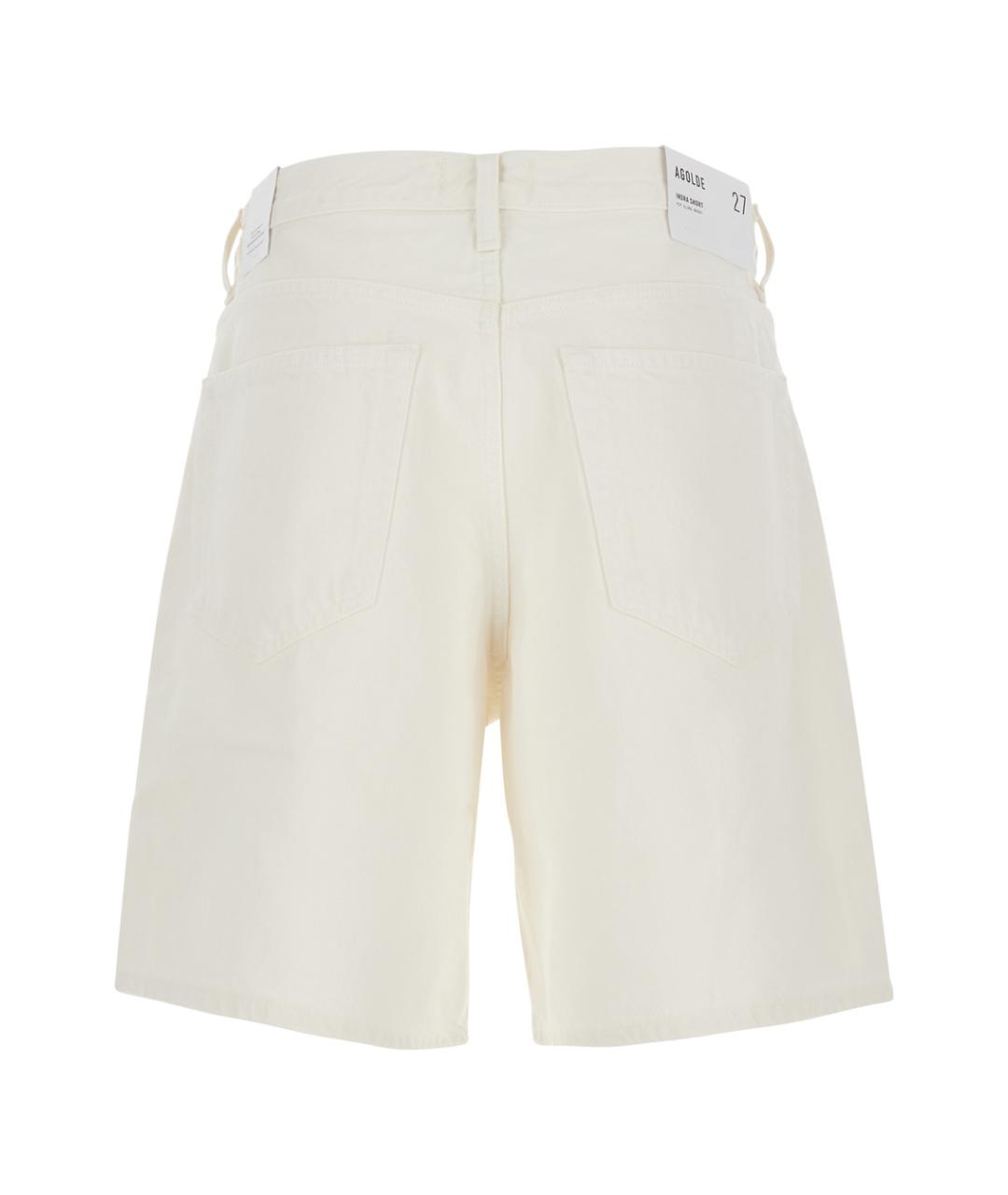 AGOLDE Белые хлопковые шорты, фото 2