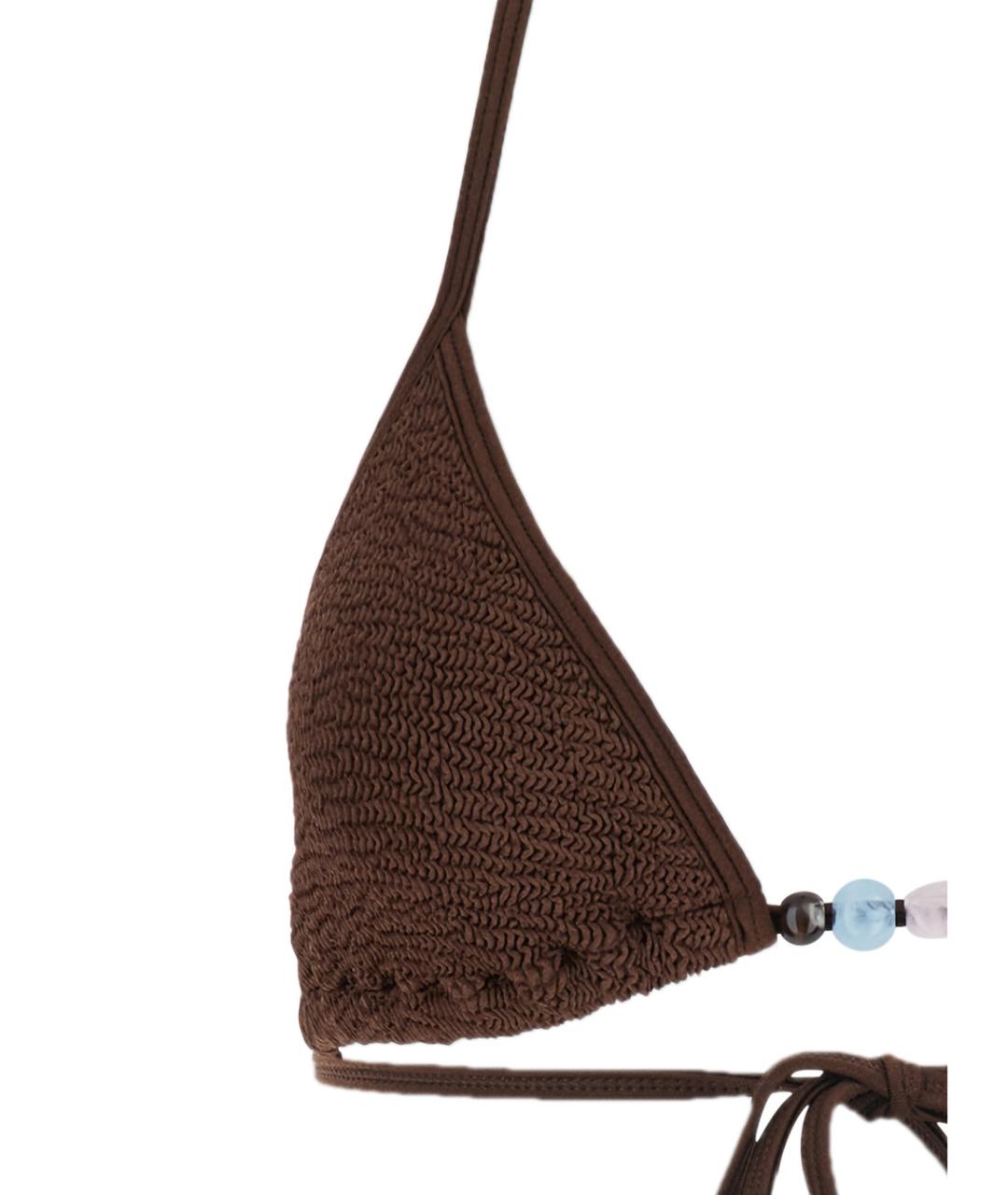 HUNZA G Коричневый полиамидовый купальник, фото 3