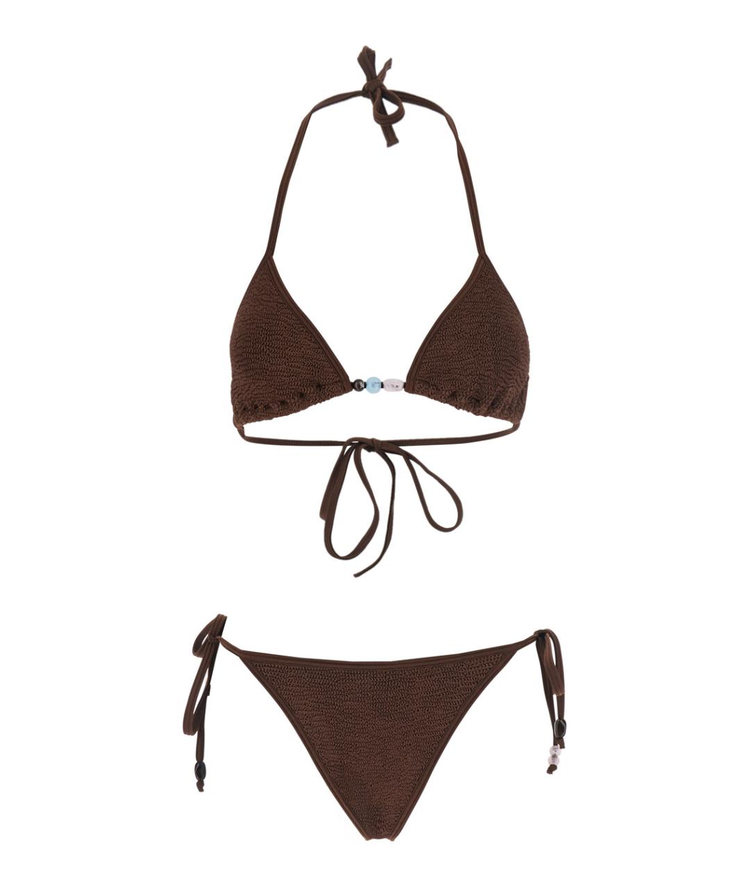 HUNZA G Коричневый полиамидовый купальник, фото 1
