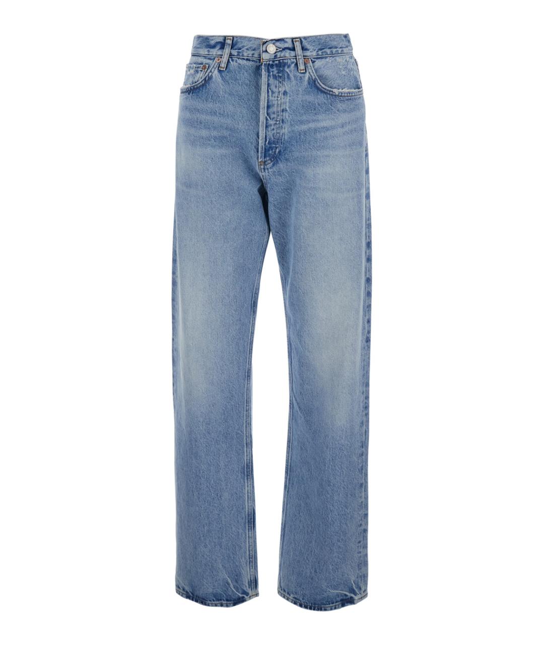 AGOLDE Синие хлопковые прямые джинсы, фото 1