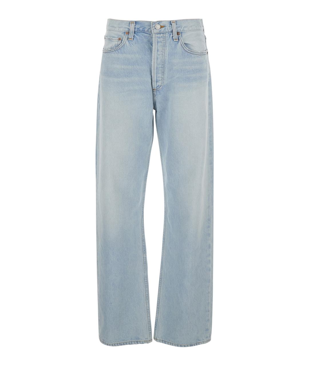 AGOLDE Голубые хлопковые прямые джинсы, фото 1