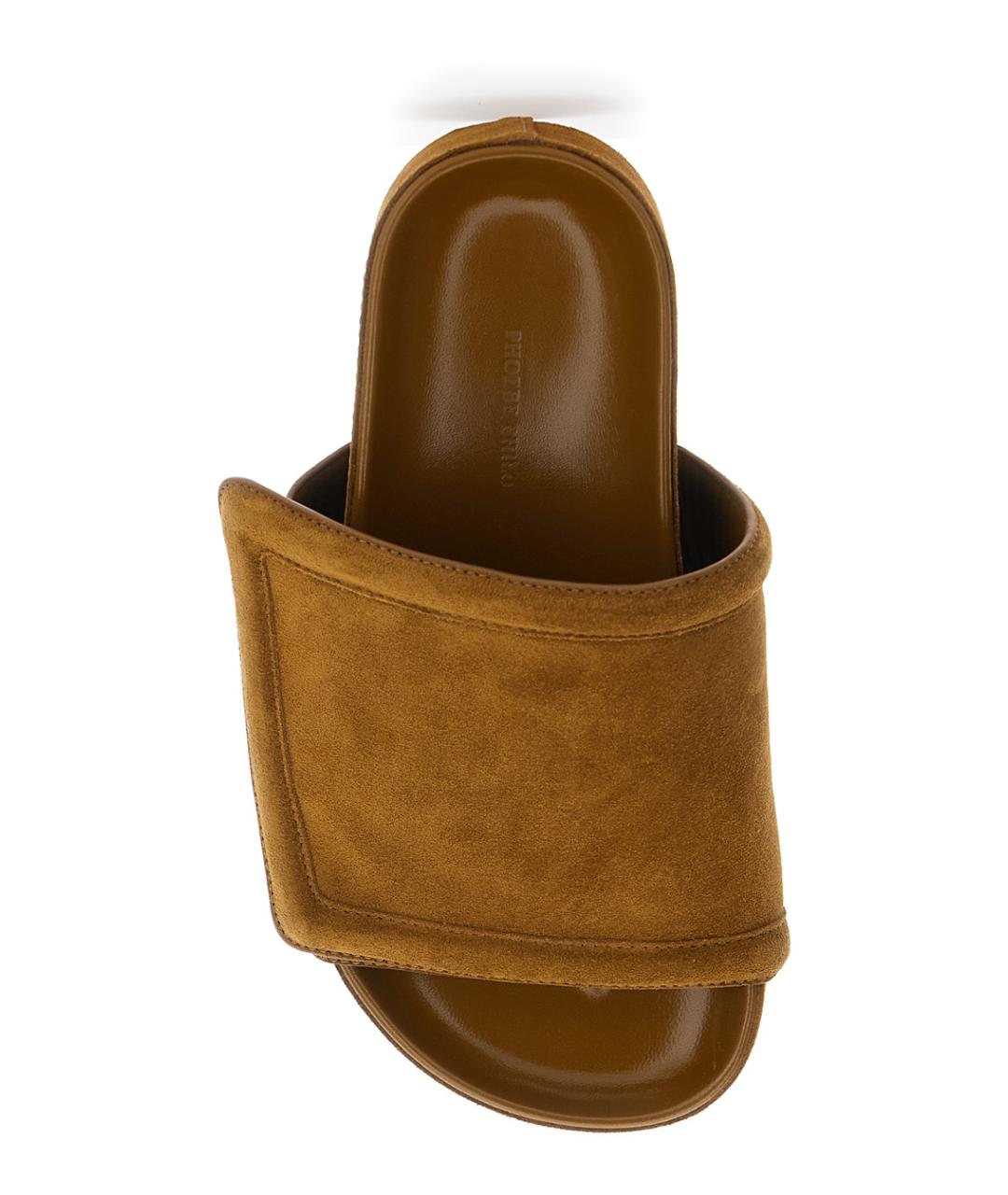 PHOEBE PHILO Коричневые замшевые шлепанцы, фото 4
