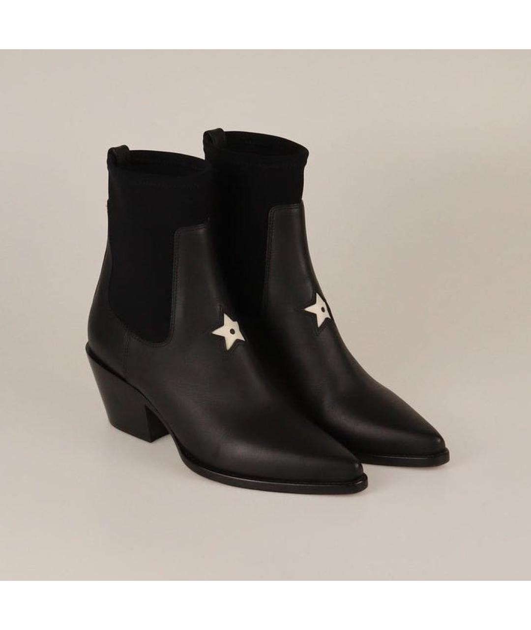 CHRISTIAN DIOR Черные кожаные полусапоги, фото 2