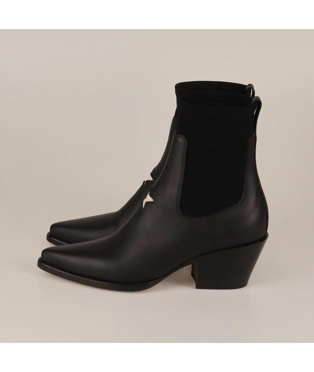 CHRISTIAN DIOR Черные кожаные полусапоги, фото 3