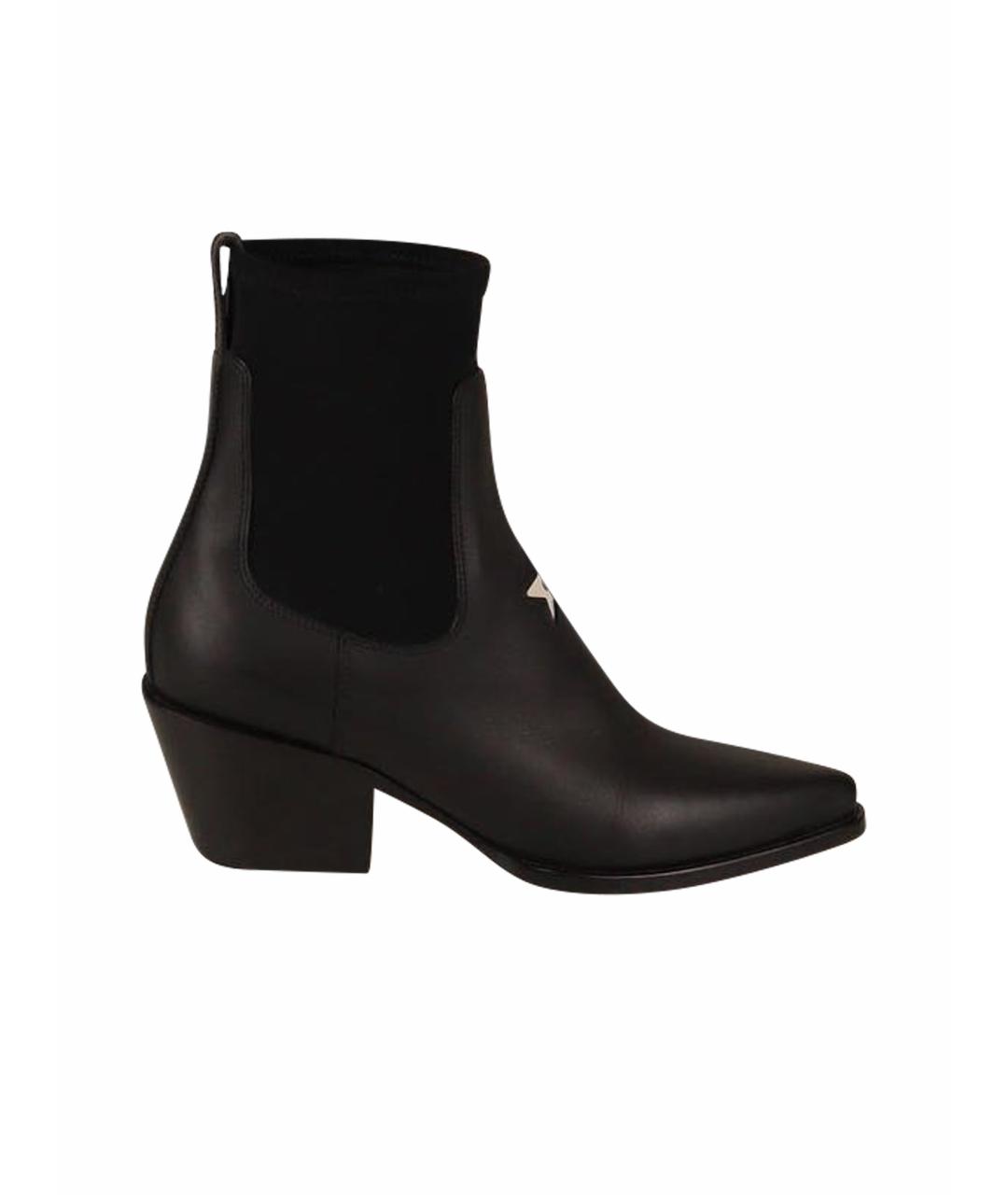 CHRISTIAN DIOR Черные кожаные полусапоги, фото 1