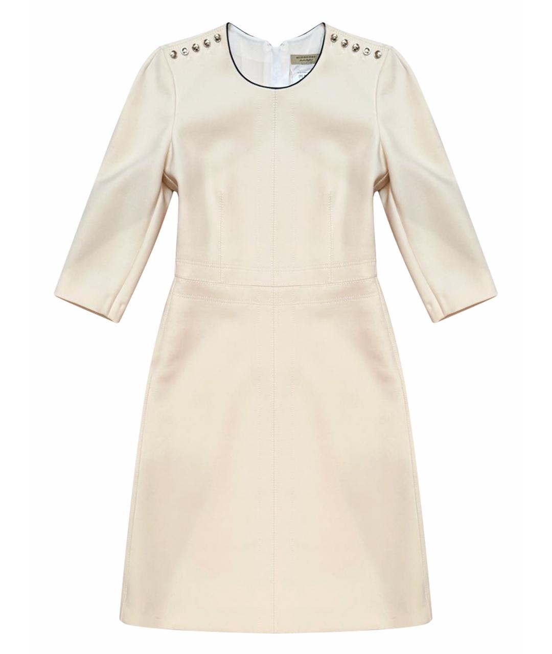 BURBERRY Белое шерстяное повседневное платье, фото 1