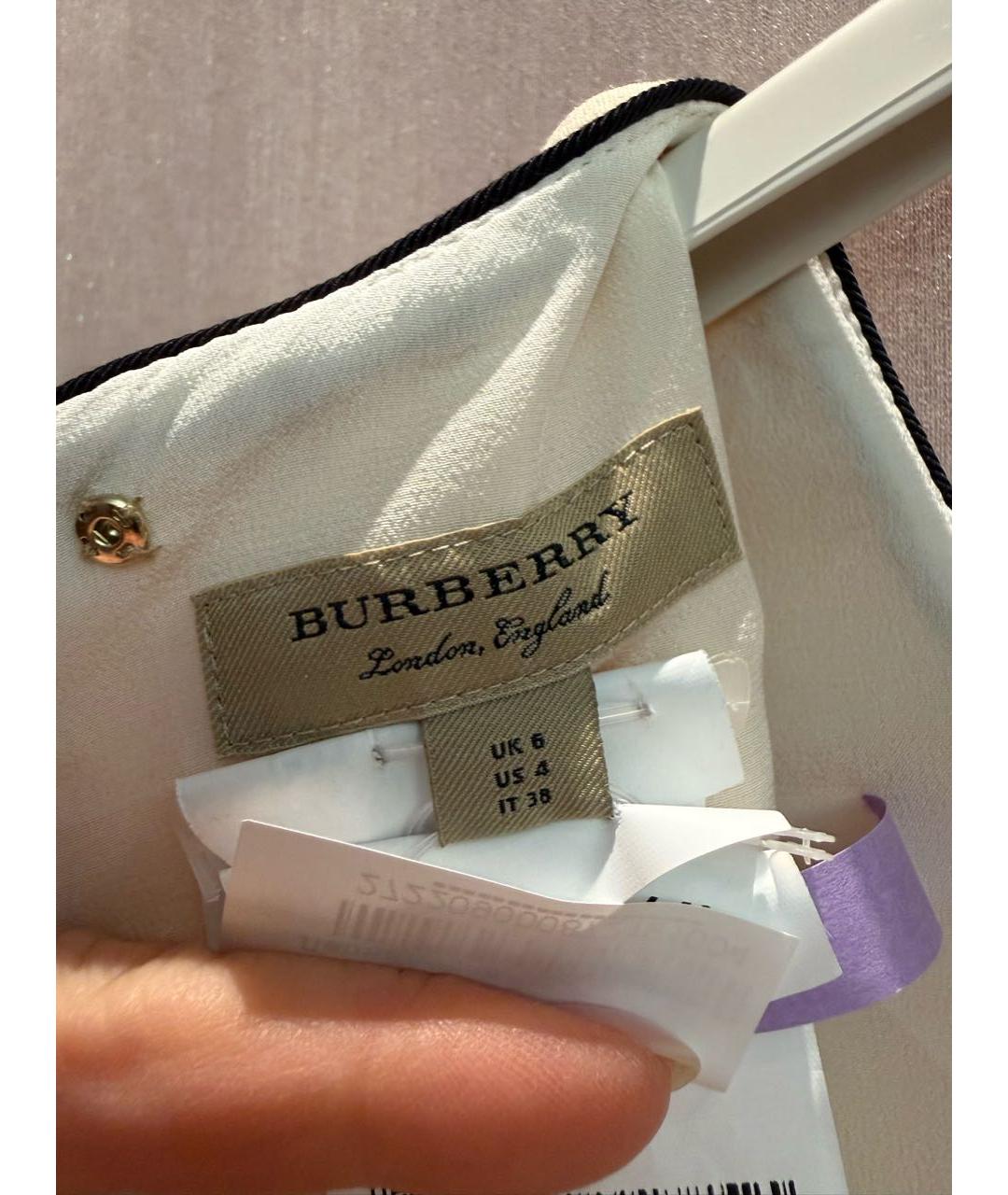 BURBERRY Белое шерстяное повседневное платье, фото 6