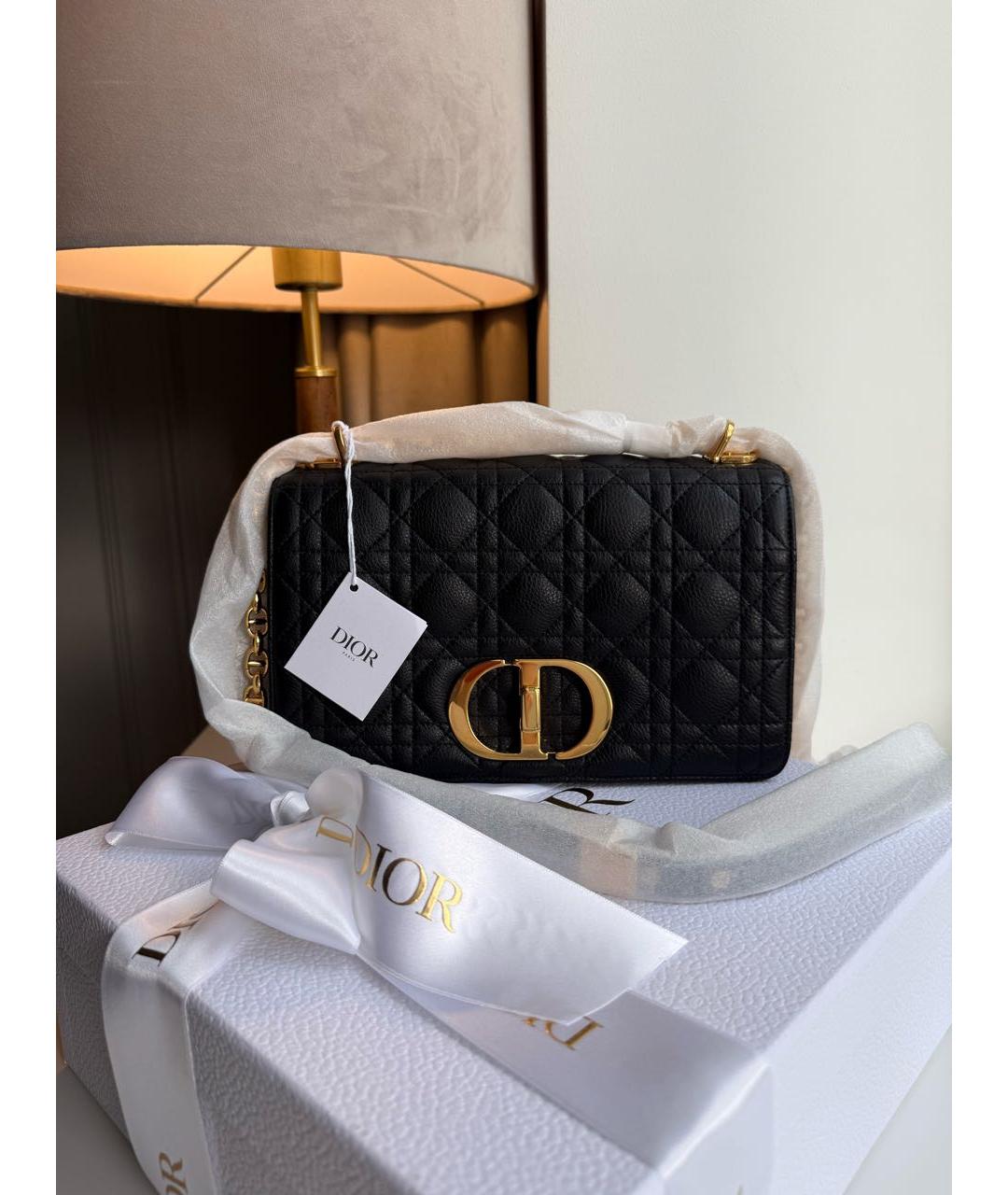 CHRISTIAN DIOR Черная кожаная сумка через плечо, фото 4