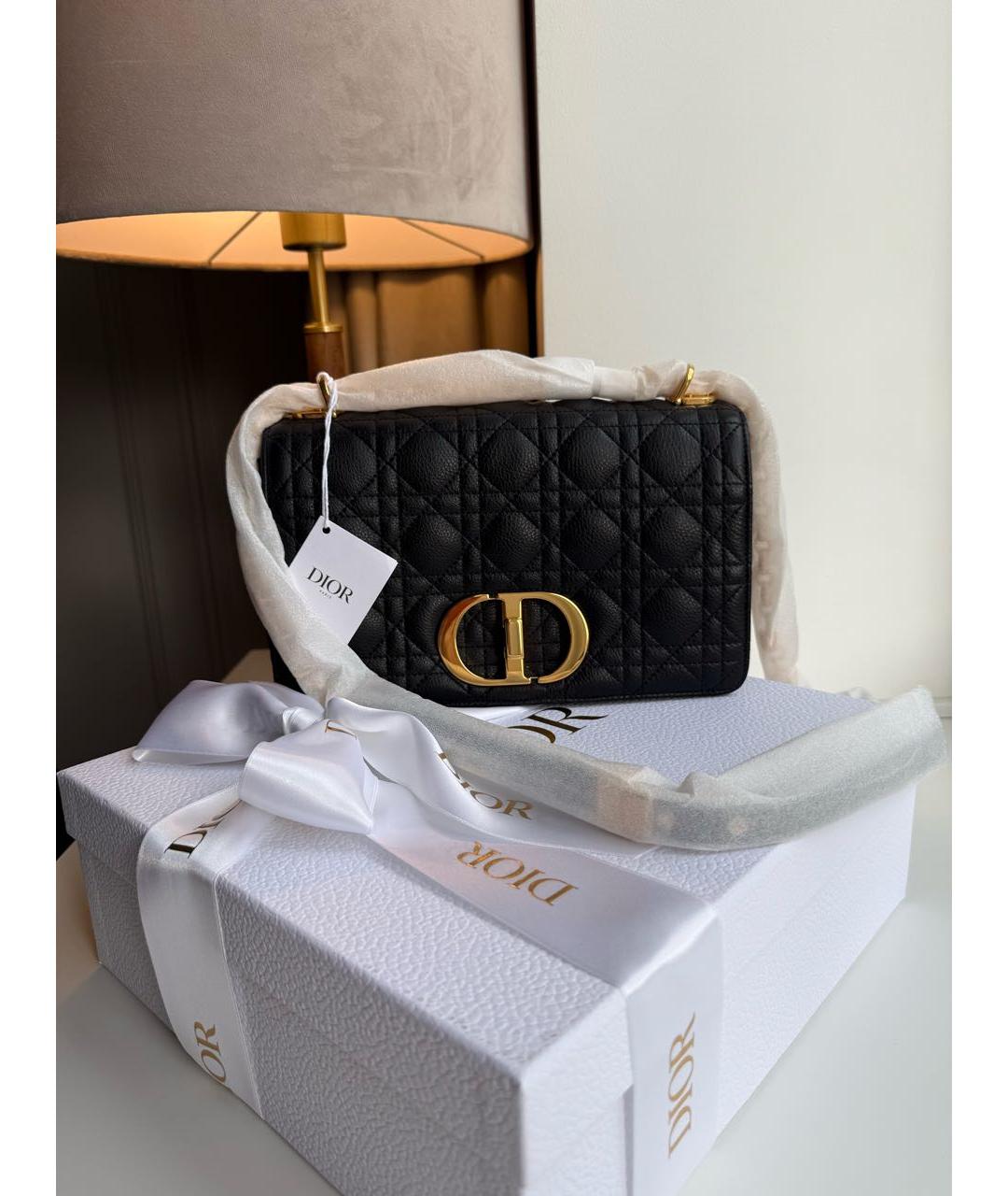 CHRISTIAN DIOR Черная кожаная сумка через плечо, фото 5