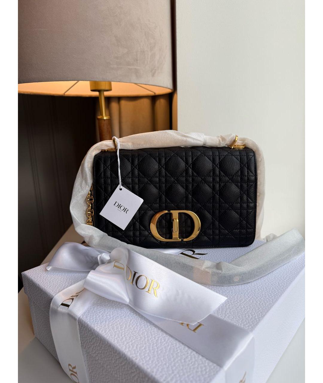 CHRISTIAN DIOR Черная кожаная сумка через плечо, фото 3