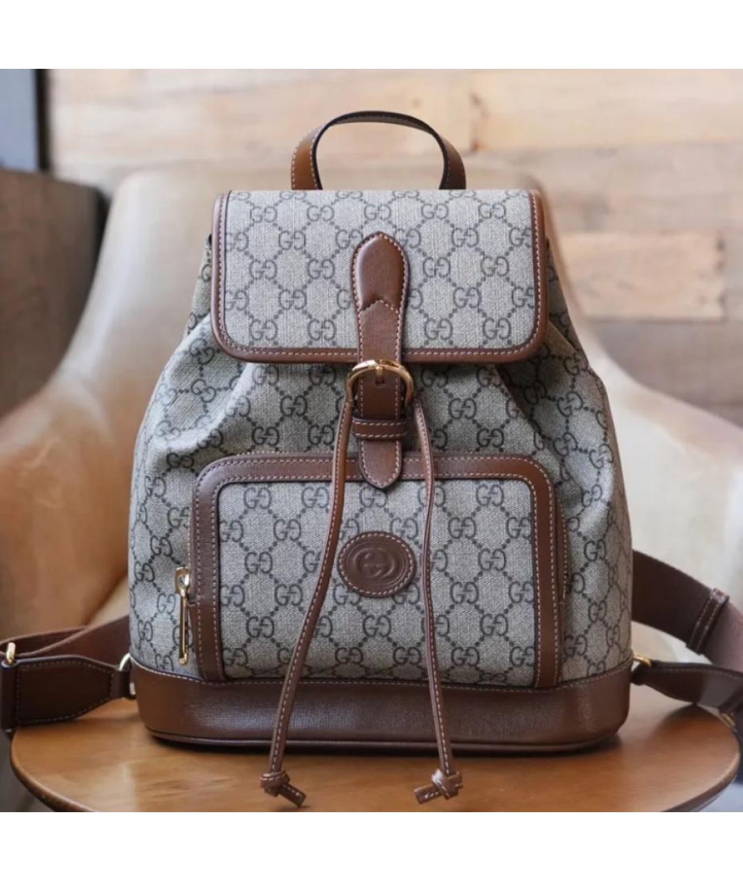 GUCCI Бежевый рюкзак, фото 5