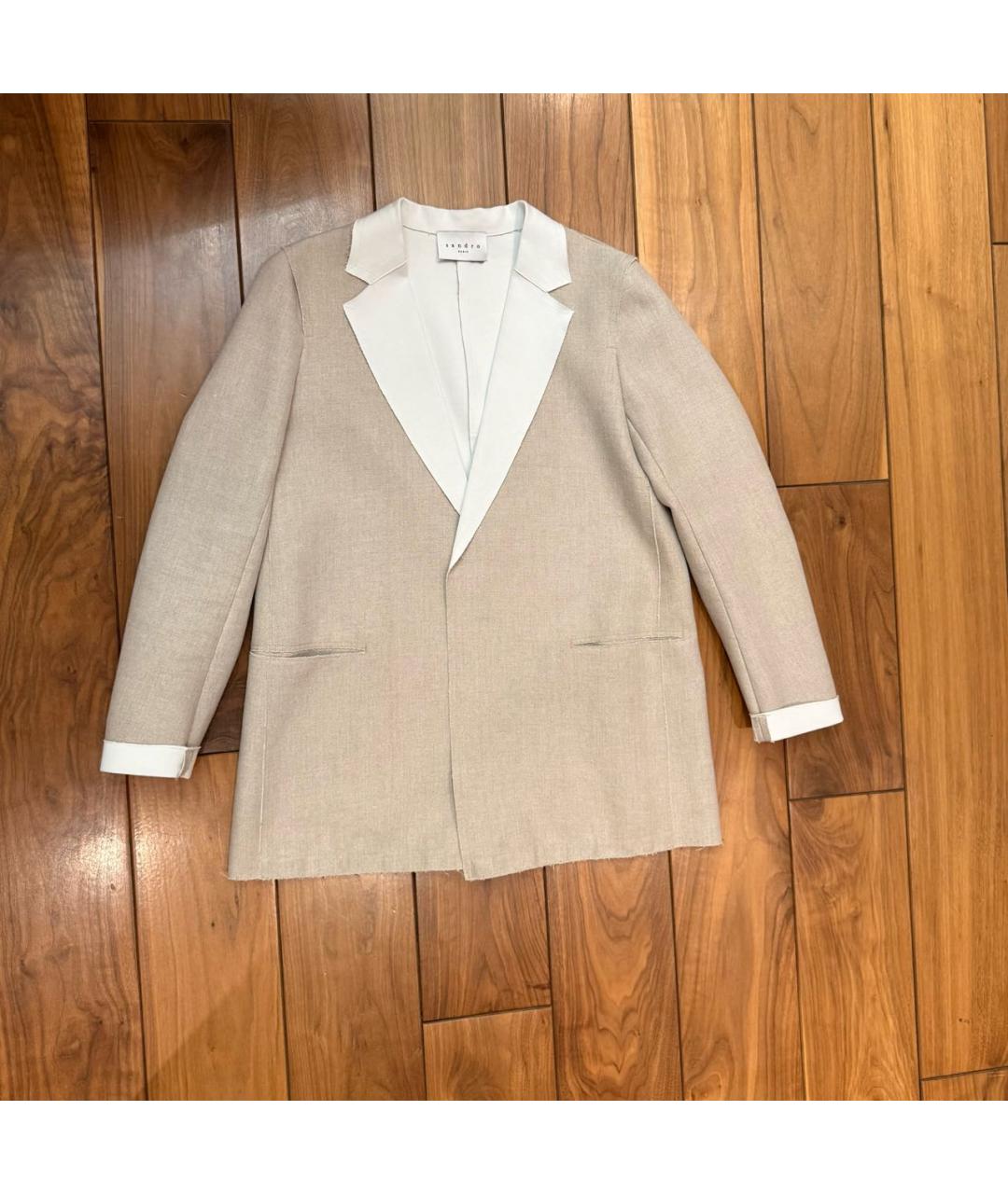 SANDRO Бежевый жакет/пиджак, фото 7