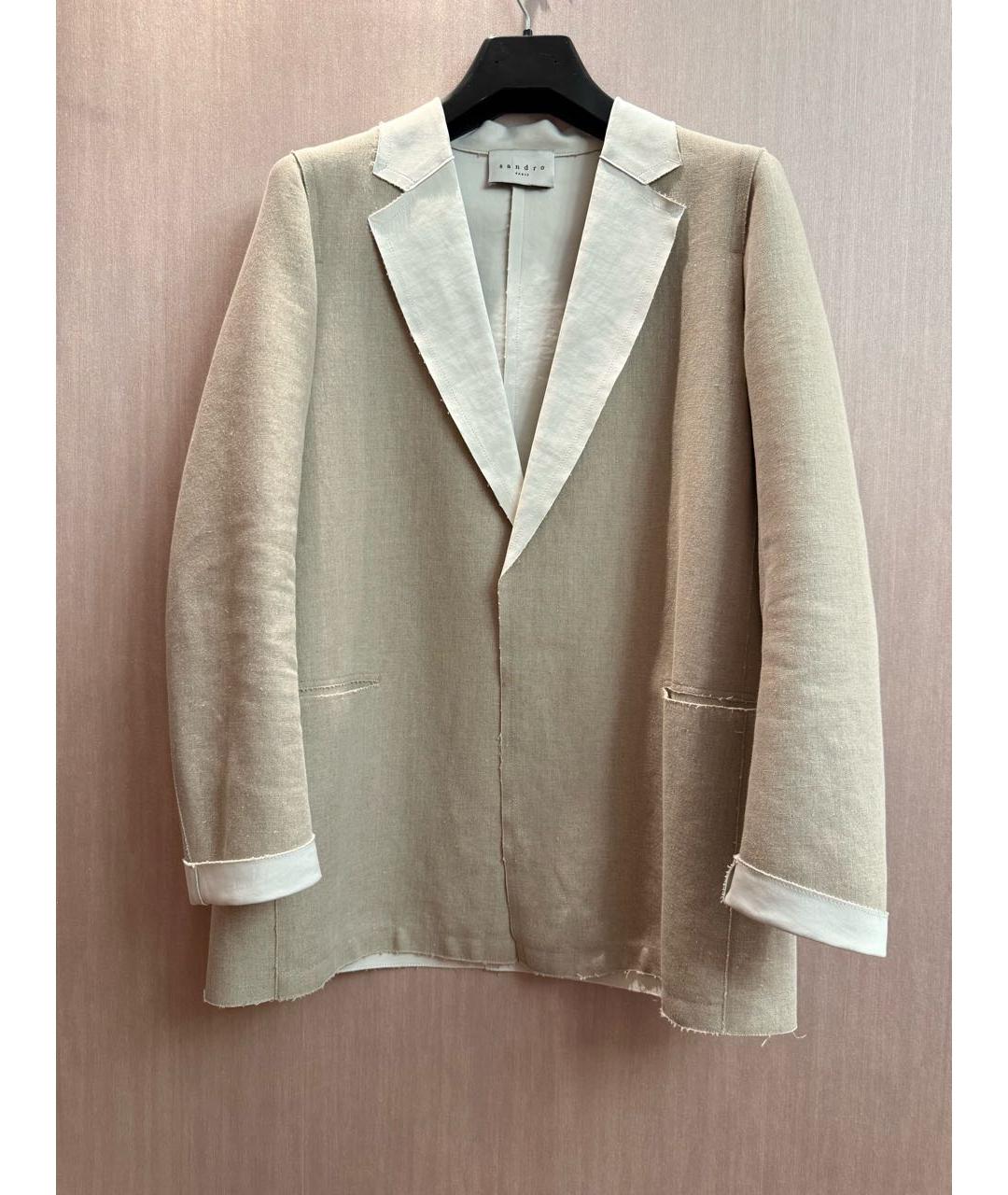 SANDRO Бежевый жакет/пиджак, фото 2
