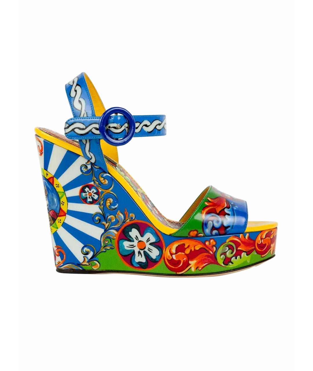 DOLCE&GABBANA Мульти кожаные босоножки, фото 1