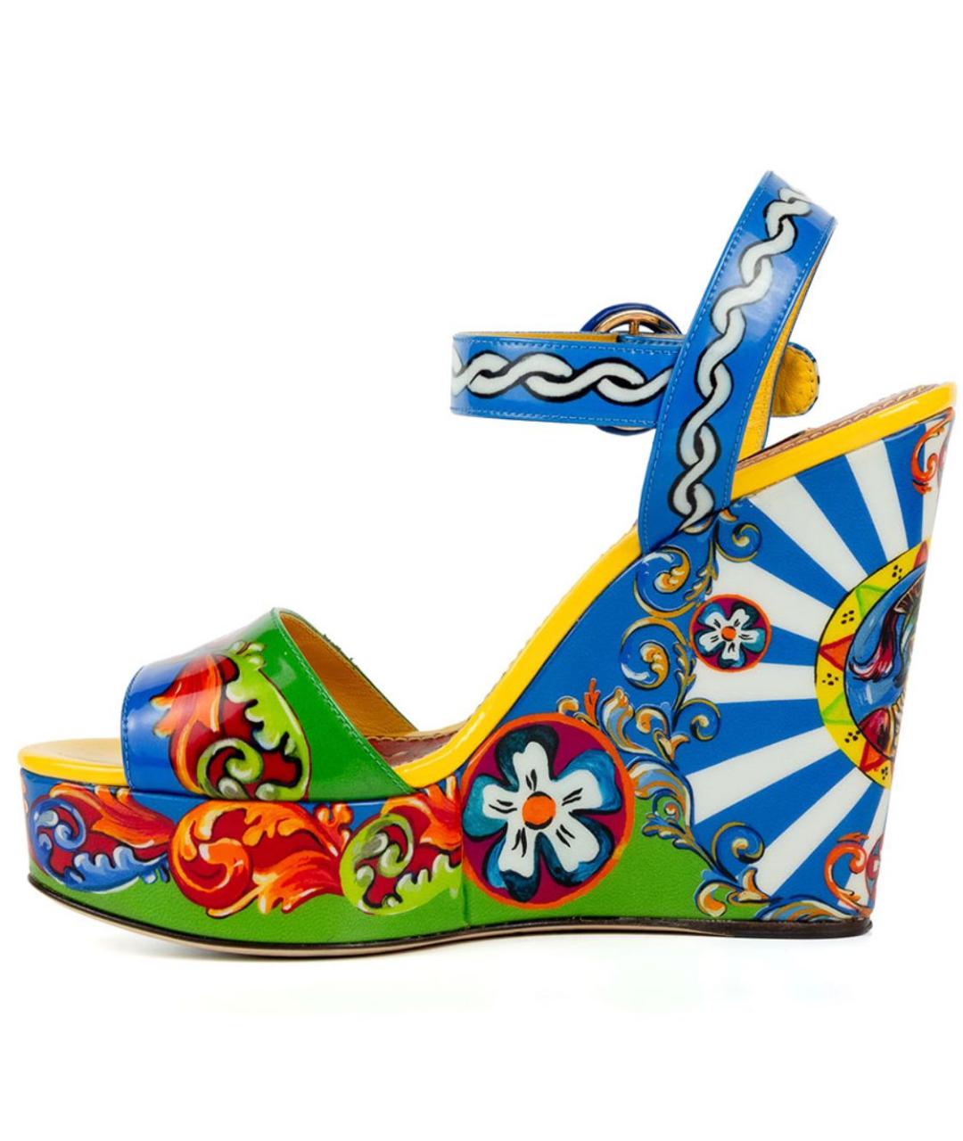 DOLCE&GABBANA Мульти кожаные босоножки, фото 6