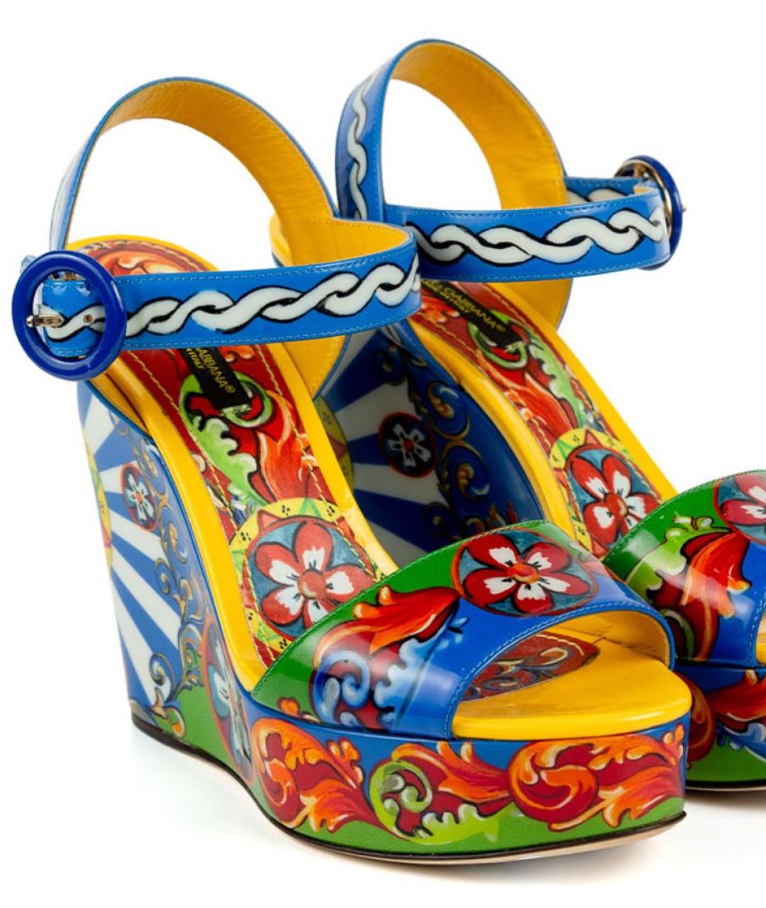 DOLCE&GABBANA Мульти кожаные босоножки, фото 7