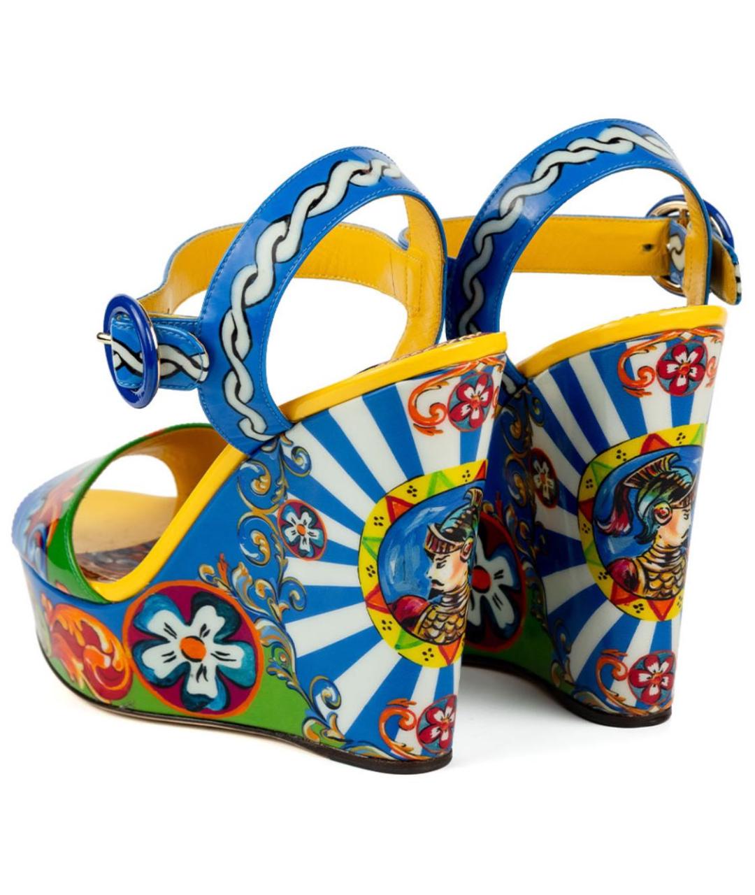 DOLCE&GABBANA Мульти кожаные босоножки, фото 4