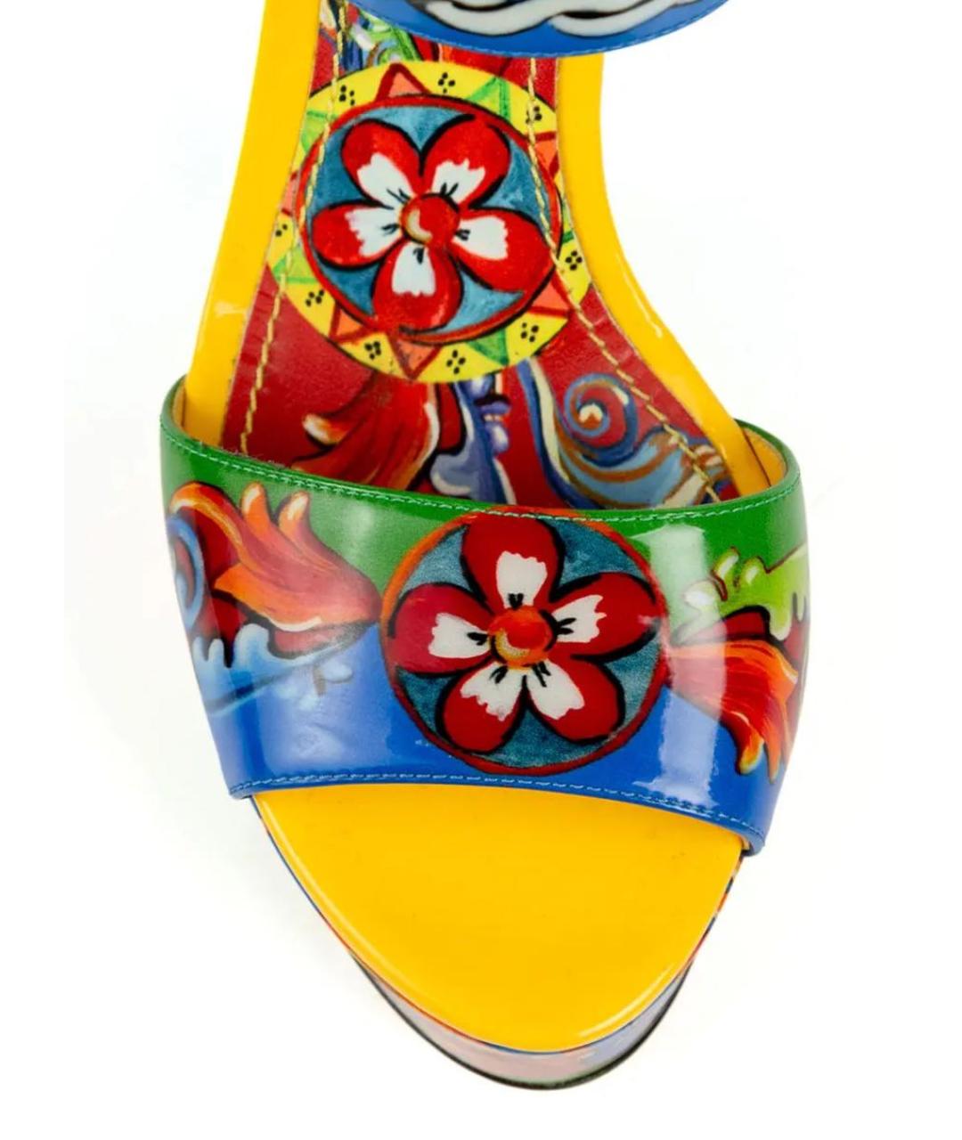 DOLCE&GABBANA Мульти кожаные босоножки, фото 3