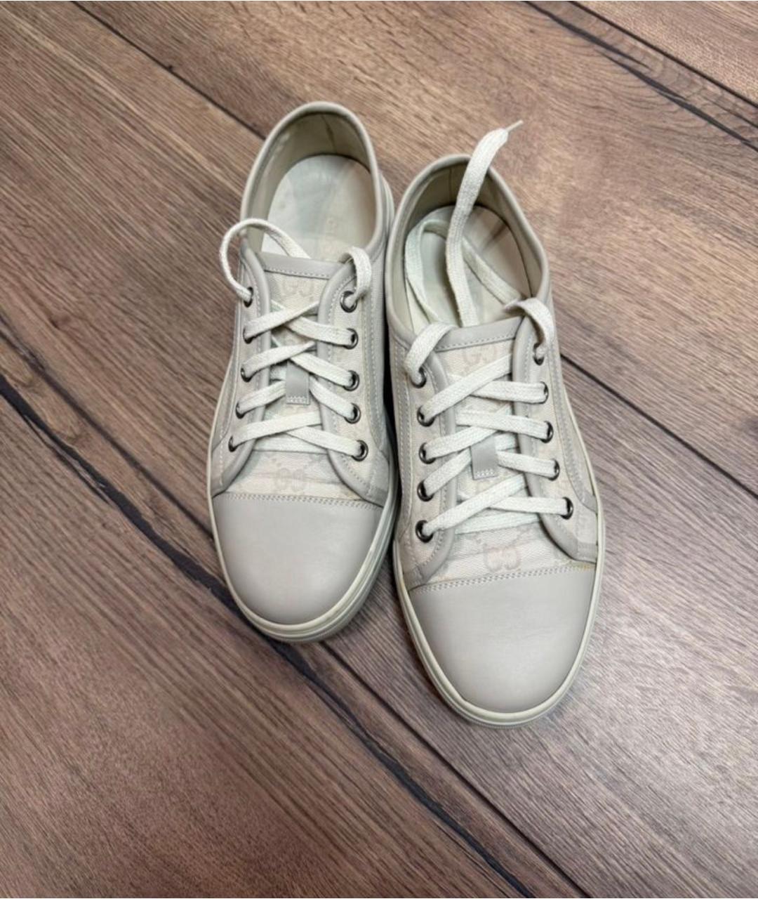 GUCCI Бежевые кожаные кеды, фото 2