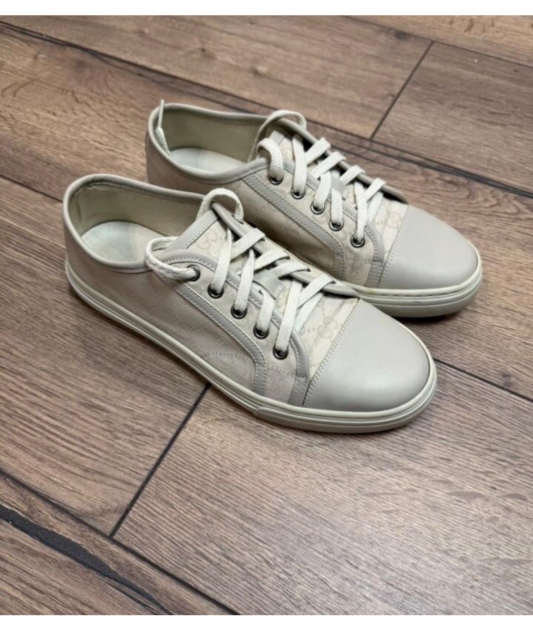 GUCCI Бежевые кожаные кеды, фото 8