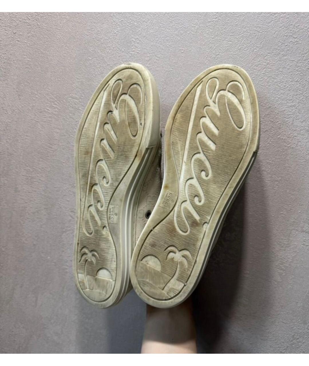 GUCCI Бежевые кожаные кеды, фото 5