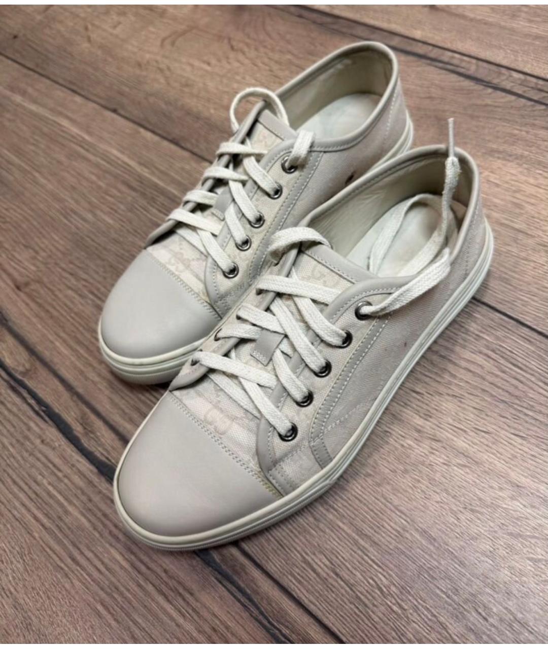 GUCCI Бежевые кожаные кеды, фото 3