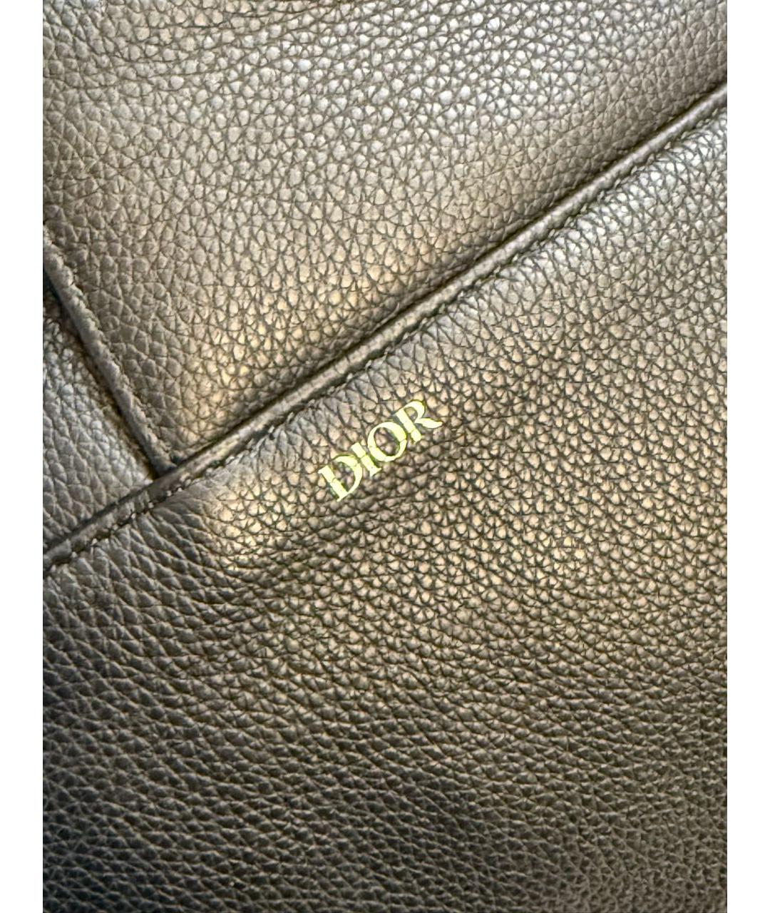 CHRISTIAN DIOR Черная кожаная сумка на плечо, фото 4