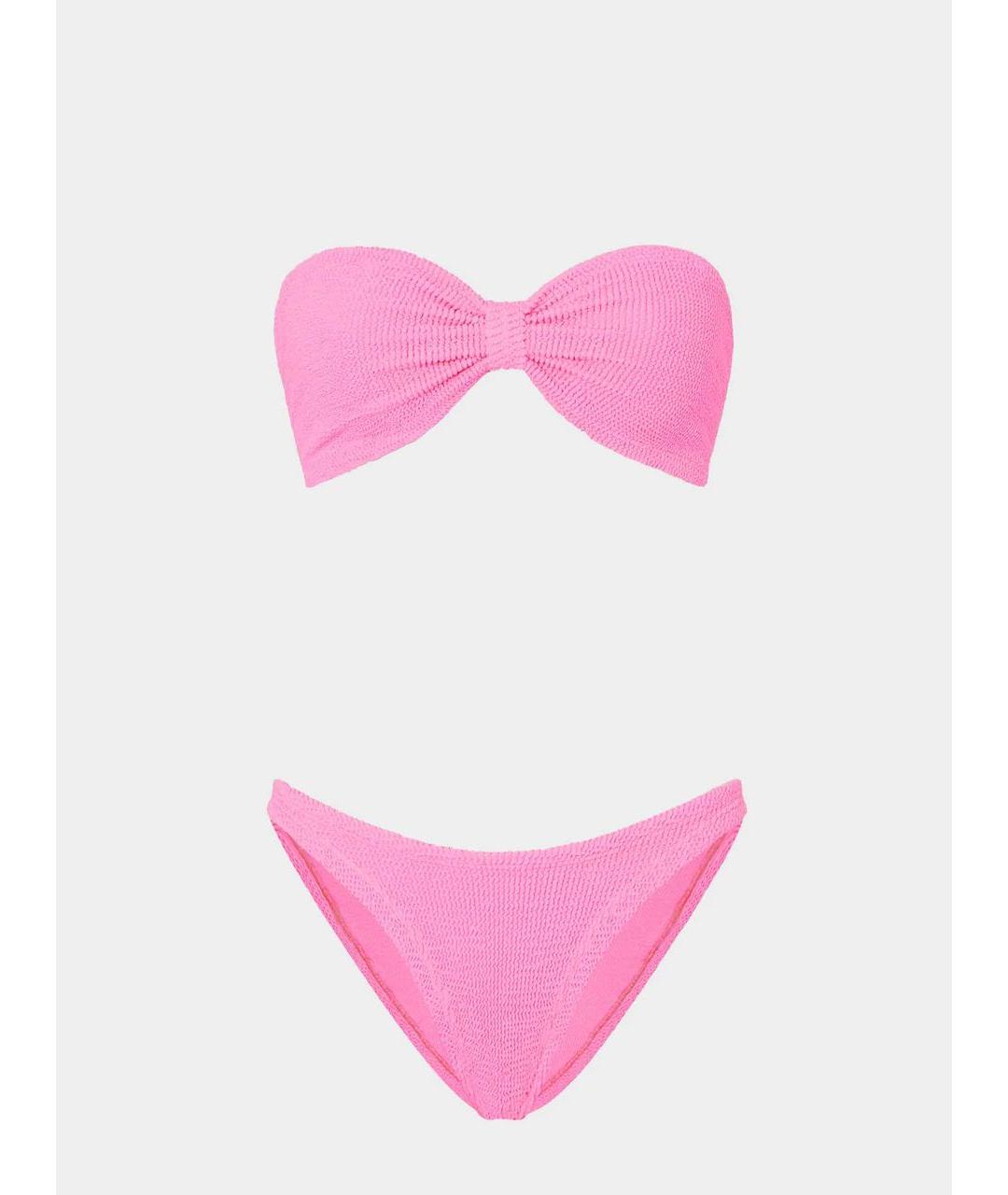 HUNZA G Розовый полиамидовый купальник, фото 5