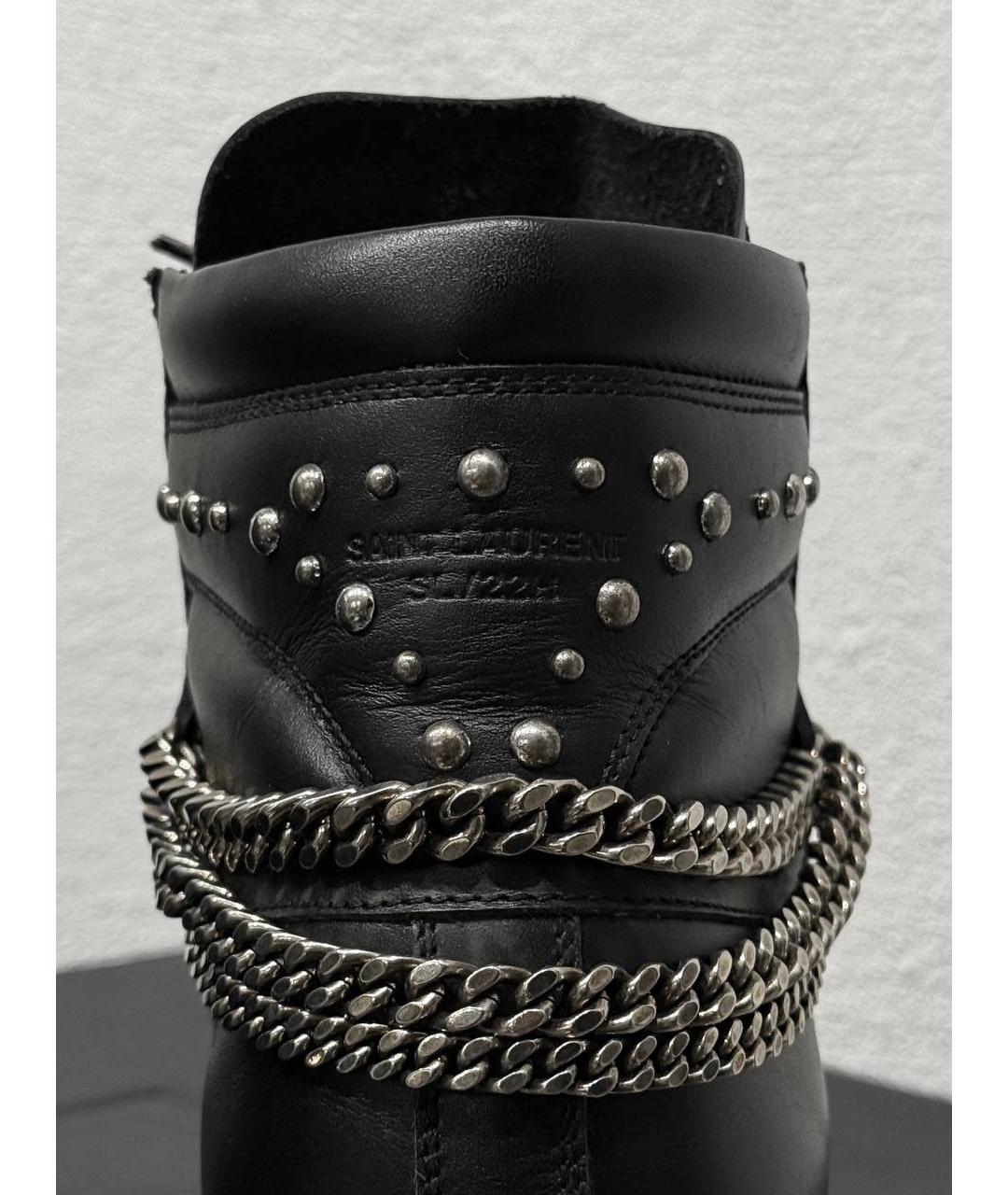 SAINT LAURENT Черные кожаные кеды, фото 4