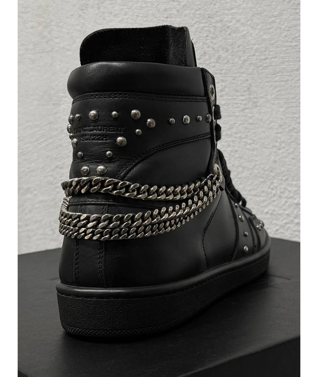 SAINT LAURENT Черные кожаные кеды, фото 7