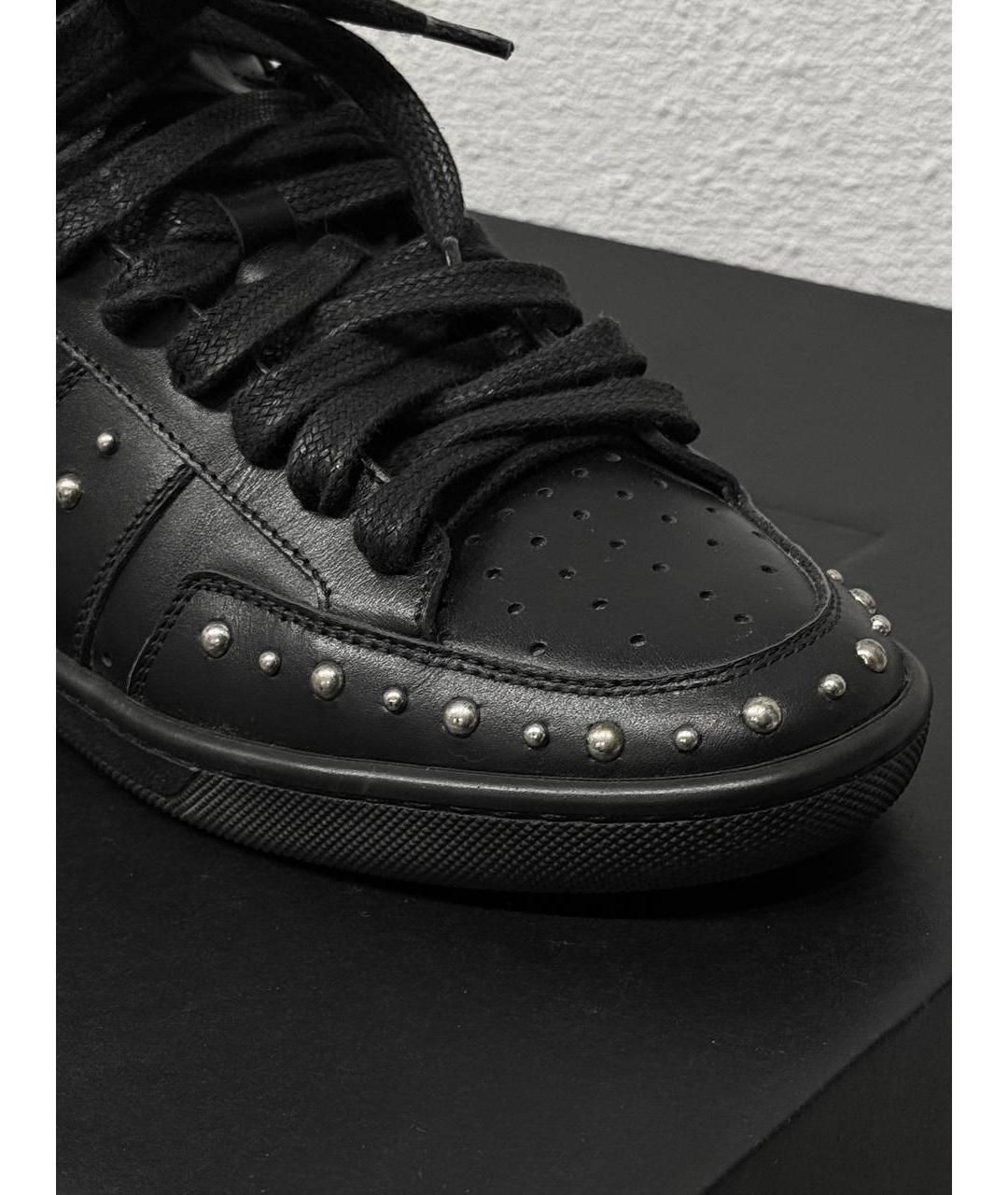 SAINT LAURENT Черные кожаные кеды, фото 6