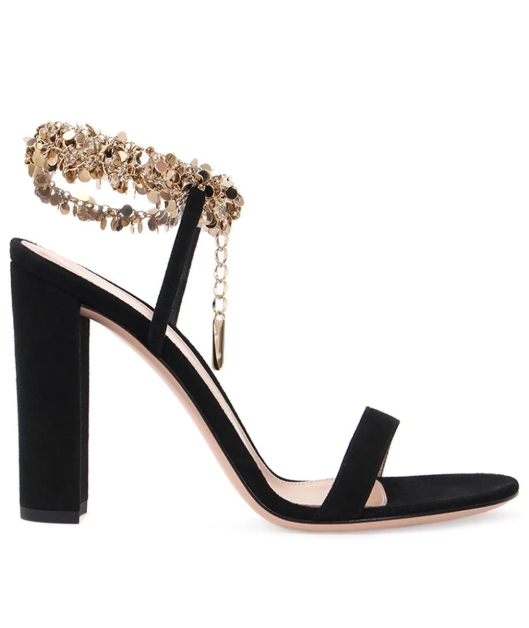 GIANVITO ROSSI Черные замшевые босоножки, фото 8