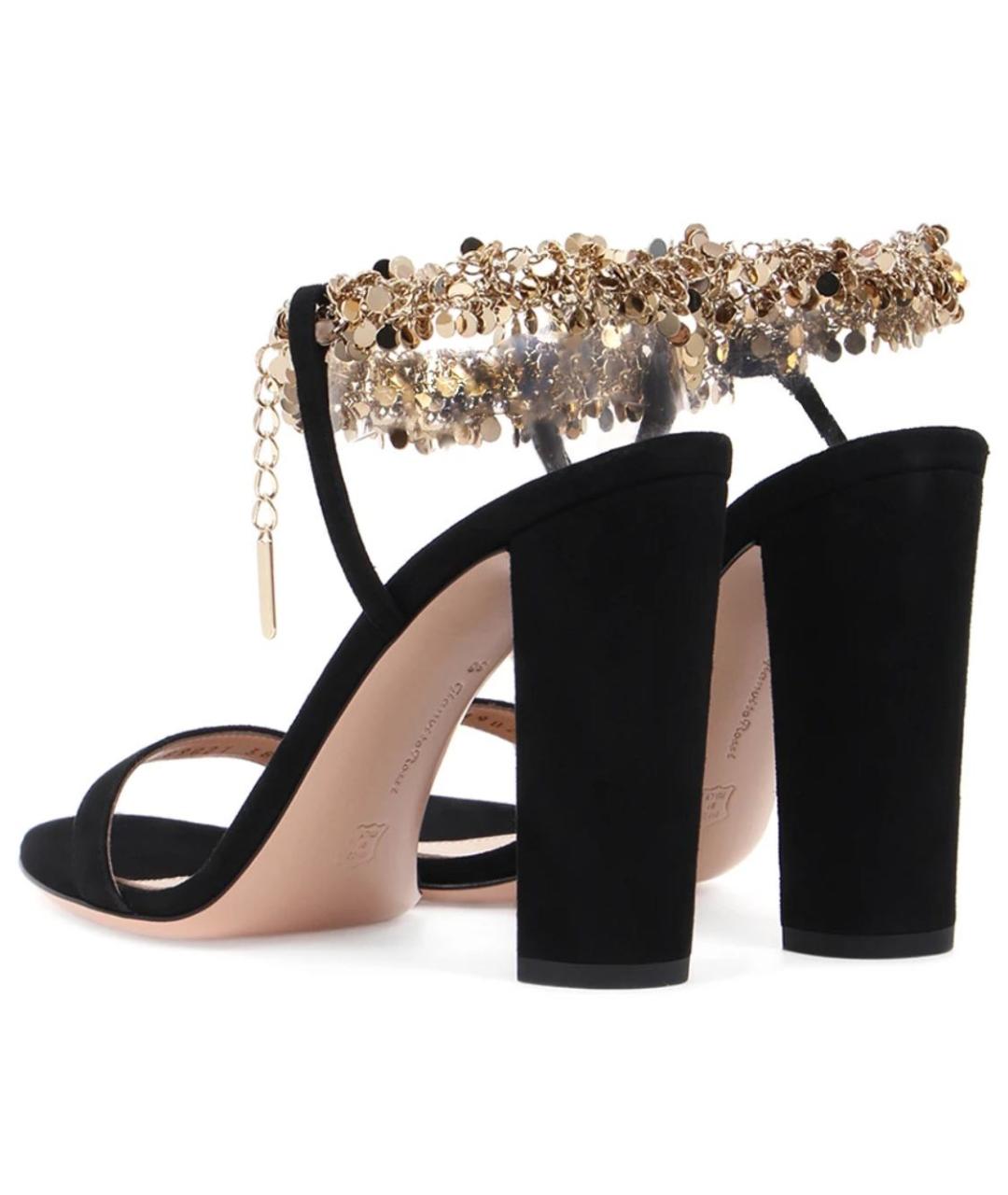 GIANVITO ROSSI Черные замшевые босоножки, фото 4