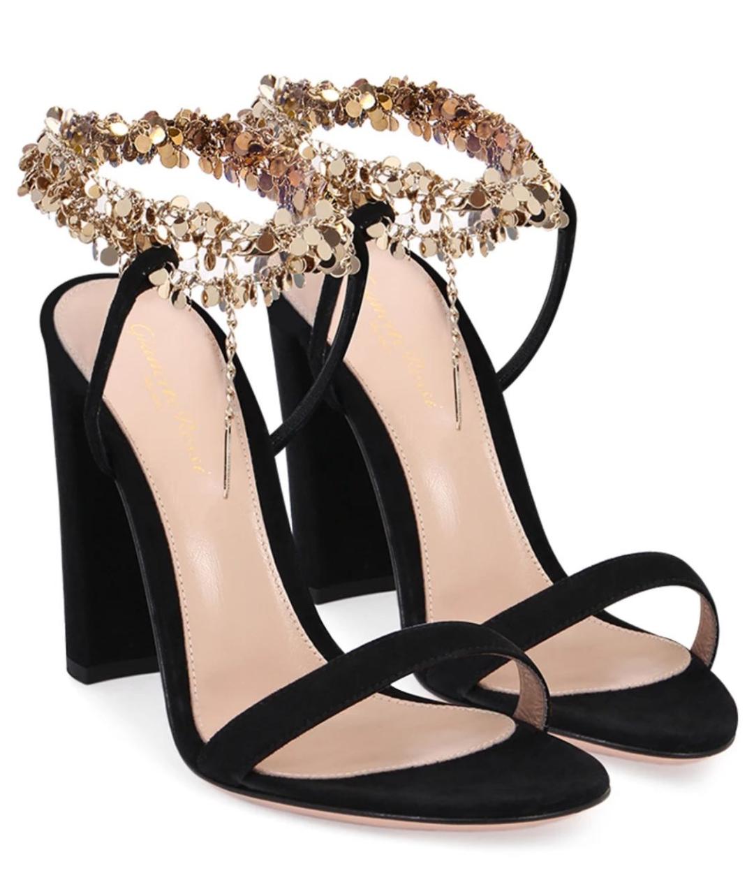 GIANVITO ROSSI Черные замшевые босоножки, фото 2